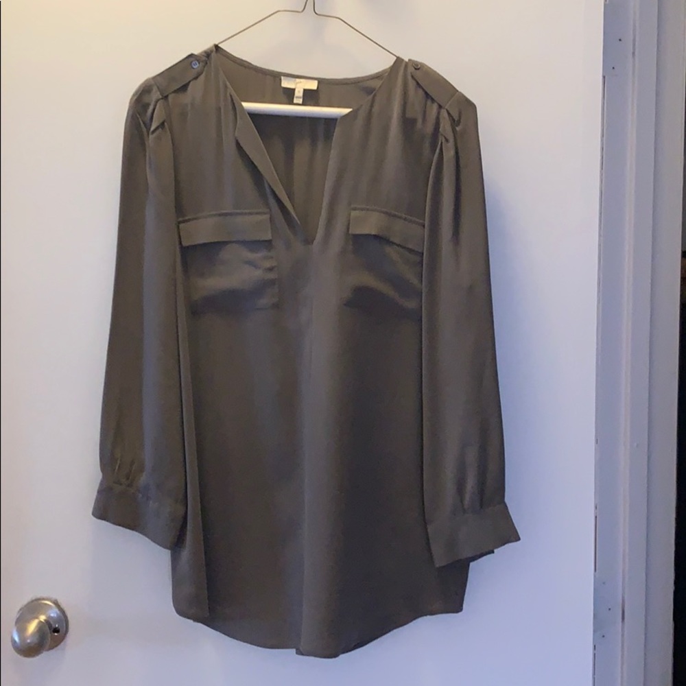 Joie 100% Silk Grey Blouse